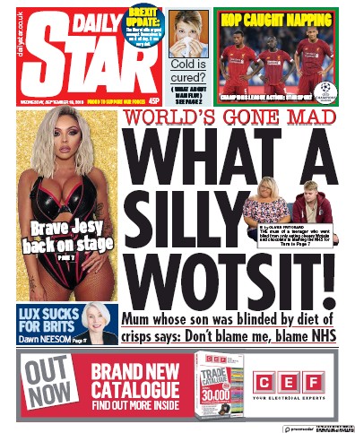 Daily Star Newspaper Front Page for 18 September 2019