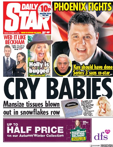 Daily Star Newspaper Front Page for 19 October 2018