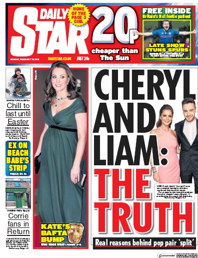 Daily Star Newspaper Front Page for 19 February 2018
