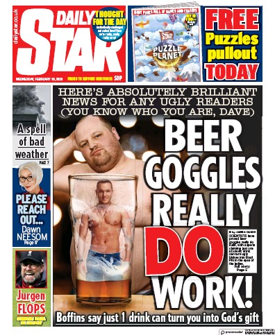 Daily Star Newspaper Front Page for 19 February 2020
