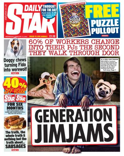Daily Star (UK) Newspaper Front Page for 19 February 2025