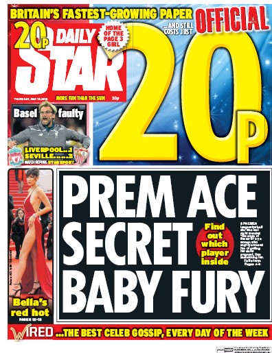 Daily Star Newspaper Front Page for 19 May 2016