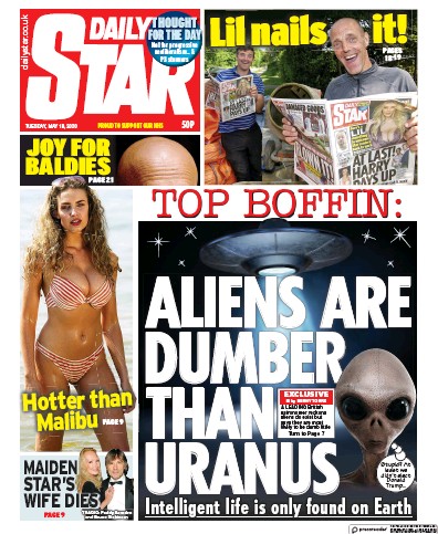 Daily Star Newspaper Front Page for 19 May 2020