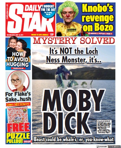 Daily Star (UK) Newspaper Front Page for 19 May 2021