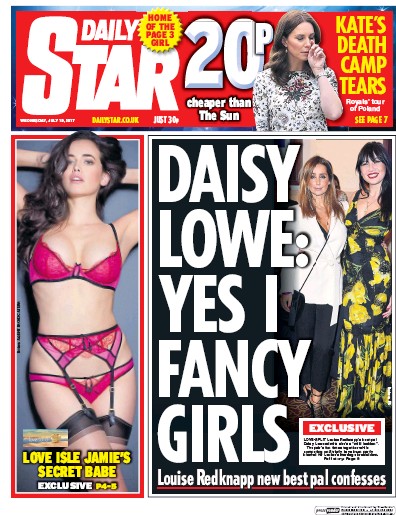 Daily Star Newspaper Front Page for 19 July 2017