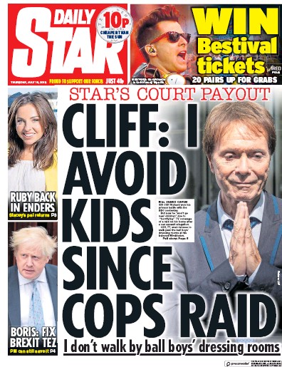 Daily Star Newspaper Front Page for 19 July 2018