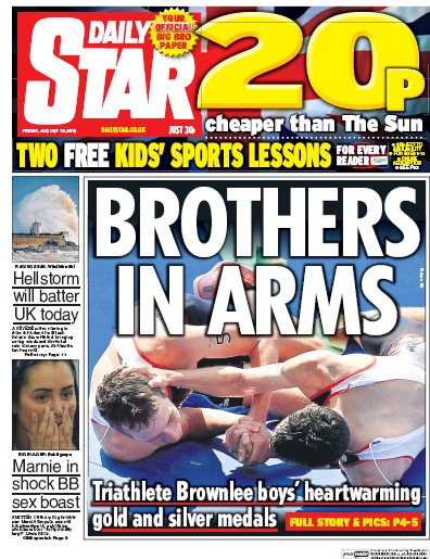 Daily Star Newspaper Front Page for 19 August 2016