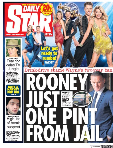 Daily Star Newspaper Front Page for 19 September 2017