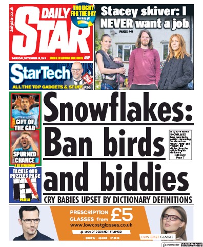Daily Star Newspaper Front Page for 19 September 2019