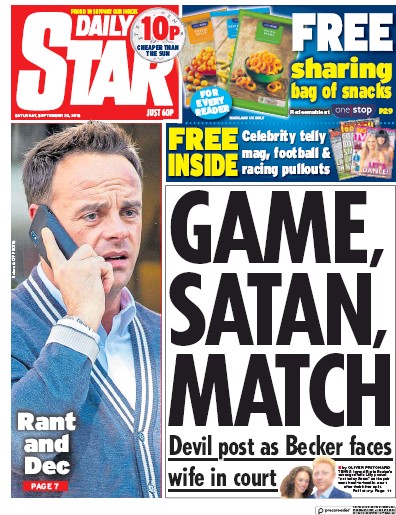 Daily Star Newspaper Front Page for 1 October 2018