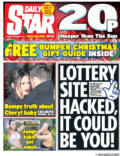 Daily Star Newspaper Front Page for 1 December 2016