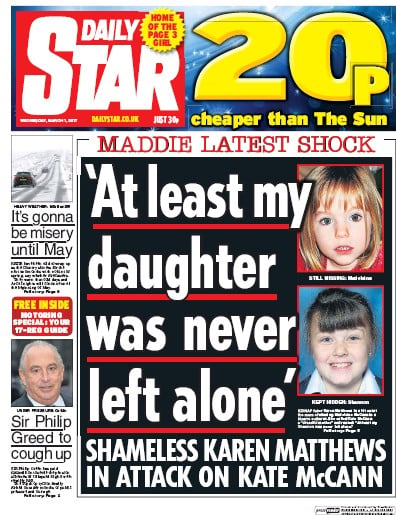 Daily Star Newspaper Front Page for 1 March 2017