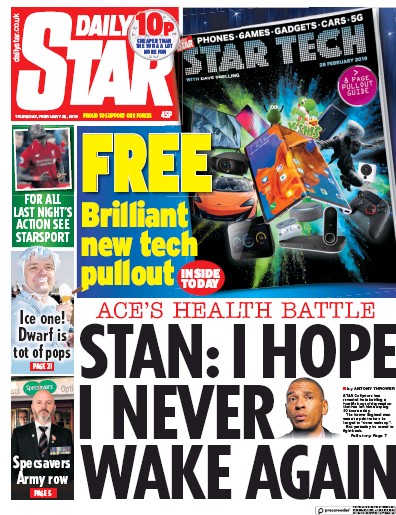 Daily Star Newspaper Front Page for 1 March 2019