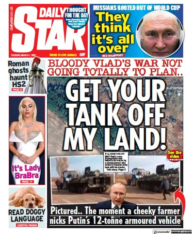 Daily Star Newspaper Front Page for 1 March 2022