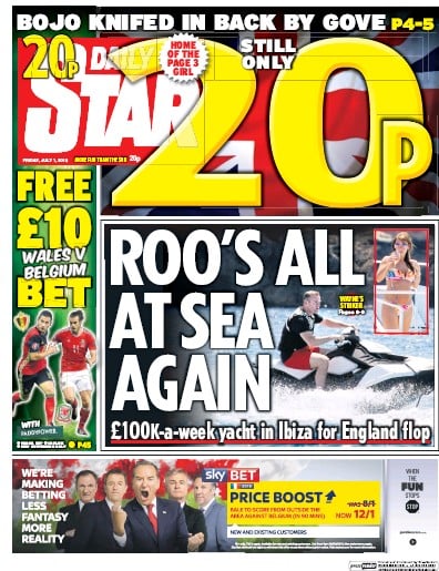 Daily Star Newspaper Front Page for 1 July 2016