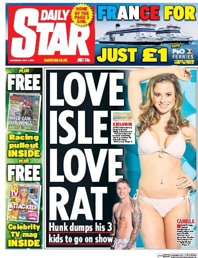 Daily Star Newspaper Front Page for 1 July 2017