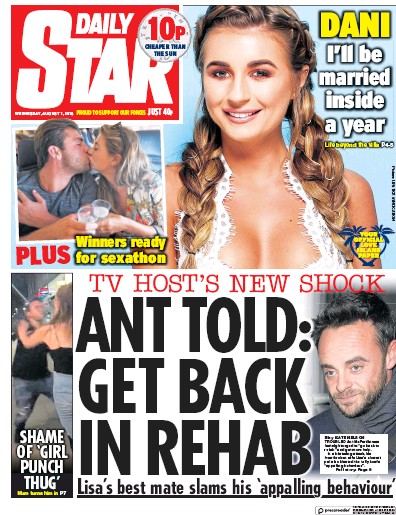 Daily Star Newspaper Front Page for 1 August 2018