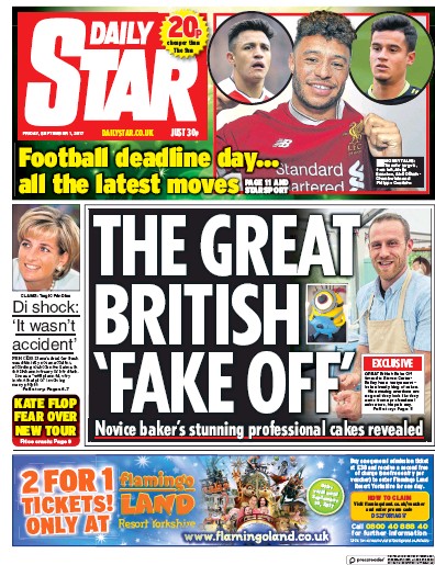 Daily Star Newspaper Front Page for 1 September 2017