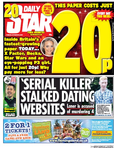 Daily Star Newspaper Front Page for 20 October 2015