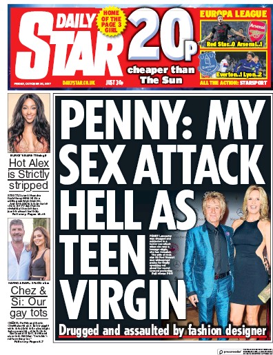 Daily Star Newspaper Front Page for 20 October 2017