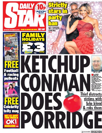 Daily Star Newspaper Front Page for 20 October 2018