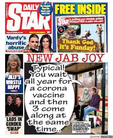 Daily Star Newspaper Front Page for 20 November 2020