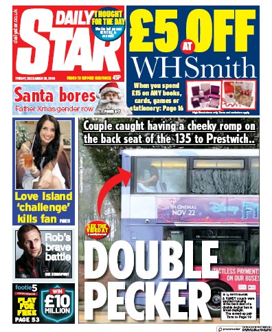 Daily Star Newspaper Front Page for 20 December 2019
