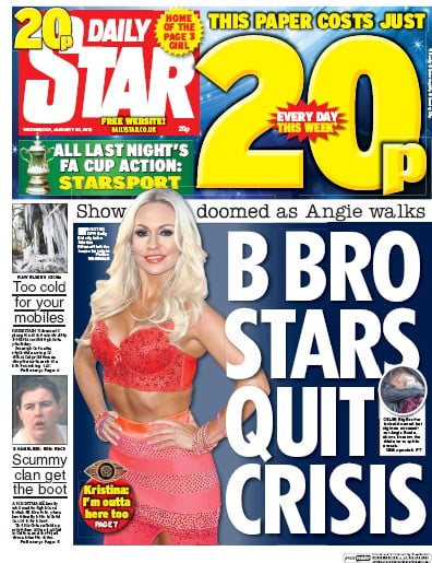 Daily Star Newspaper Front Page for 20 January 2016