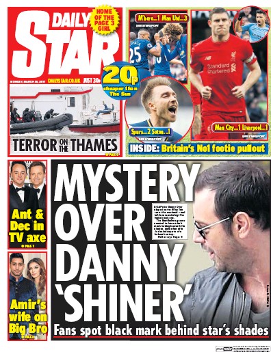 Daily Star Newspaper Front Page for 20 March 2017