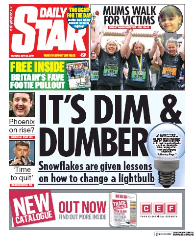 Daily Star Newspaper Front Page for 20 May 2019