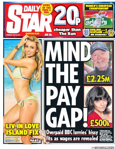 Daily Star Newspaper Front Page for 20 July 2017