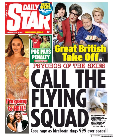 Daily Star Newspaper Front Page for 20 August 2019