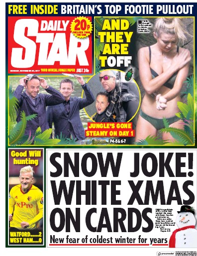 Daily Star Newspaper Front Page for 21 November 2017