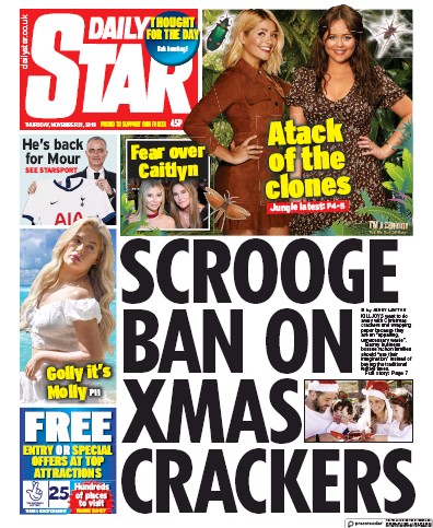 Daily Star Newspaper Front Page for 21 November 2019