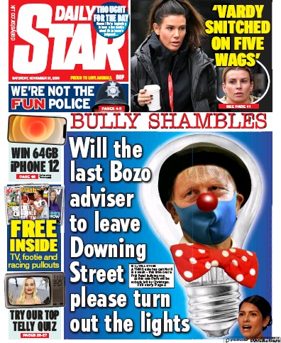 Daily Star Newspaper Front Page for 21 November 2020