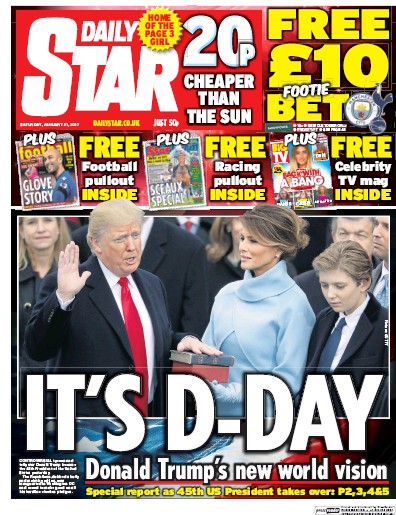 Daily Star Newspaper Front Page for 21 January 2017