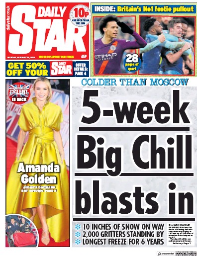 Daily Star Newspaper Front Page for 21 January 2019