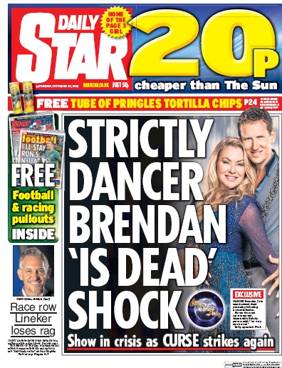 Daily Star Newspaper Front Page for 22 October 2016