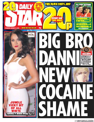 Daily Star Newspaper Front Page for 22 January 2016