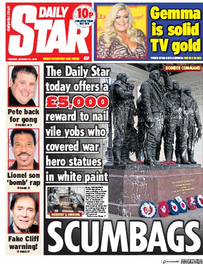 Daily Star Newspaper Front Page for 22 January 2019
