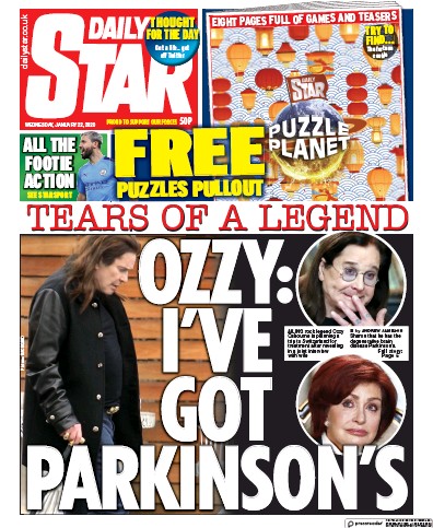 Daily Star Newspaper Front Page for 22 January 2020