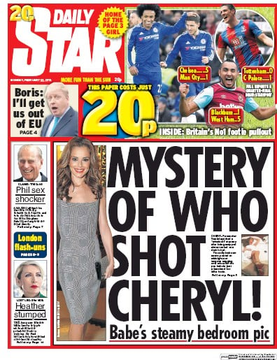 Daily Star Newspaper Front Page for 22 February 2016
