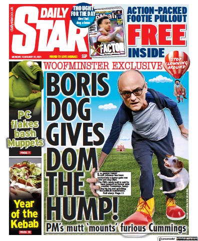 Daily Star Newspaper Front Page for 22 February 2021