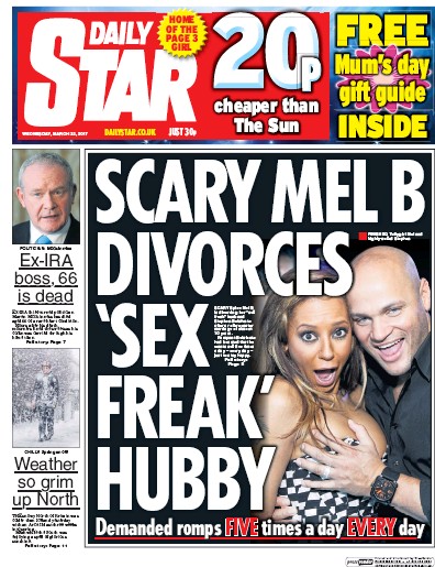 Daily Star Newspaper Front Page for 22 March 2017