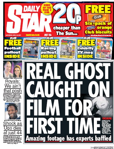 Daily Star Newspaper Front Page for 22 April 2017