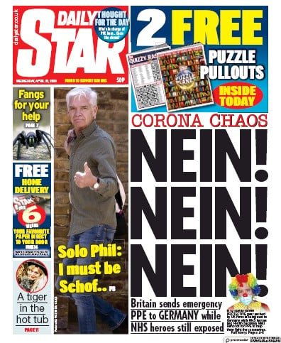 Daily Star Newspaper Front Page for 22 April 2020