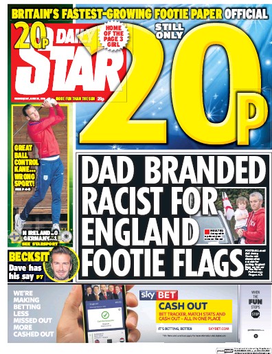 Daily Star Newspaper Front Page for 22 June 2016