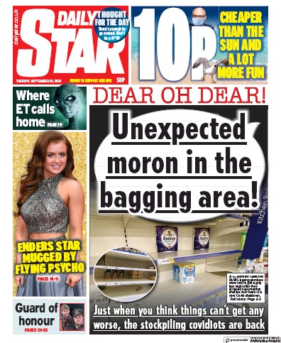 Daily Star Newspaper Front Page for 22 September 2020
