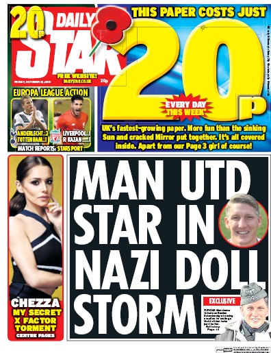 Daily Star Newspaper Front Page for 23 October 2015