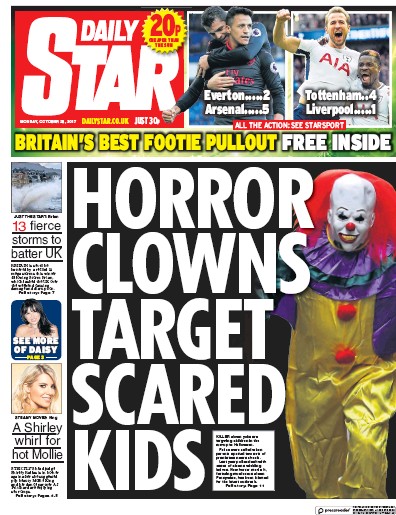 Daily Star Newspaper Front Page for 23 October 2017